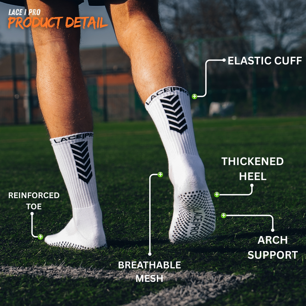 Lace Pro Sports Grip Socks White